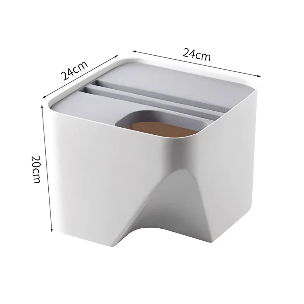 Decorbites stackable trash white & gray kitchen recycling bin