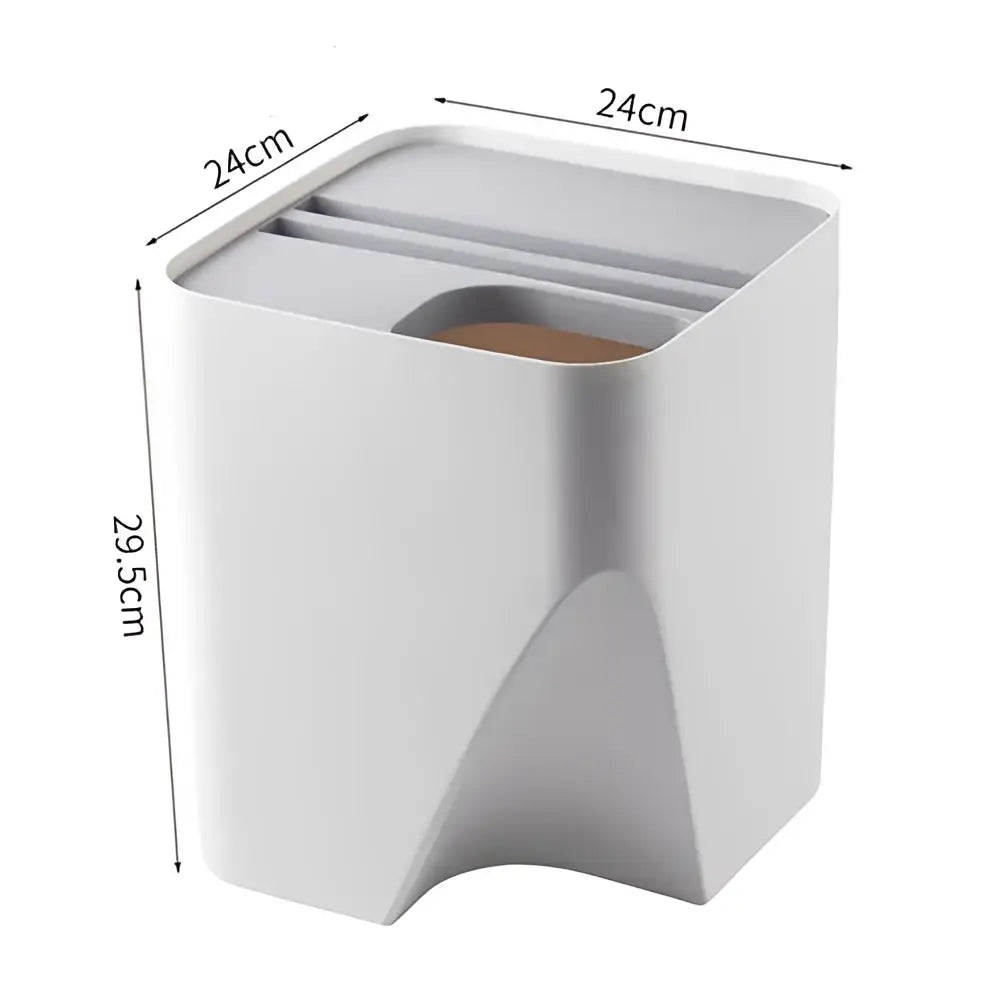 Decorbites stackable trash white & gray kitchen recycling bin