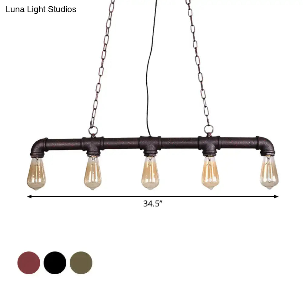Industrial steampunk black island pendant light dining room e26