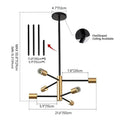 Modern black & brass stylish hanging chandelier dining room light