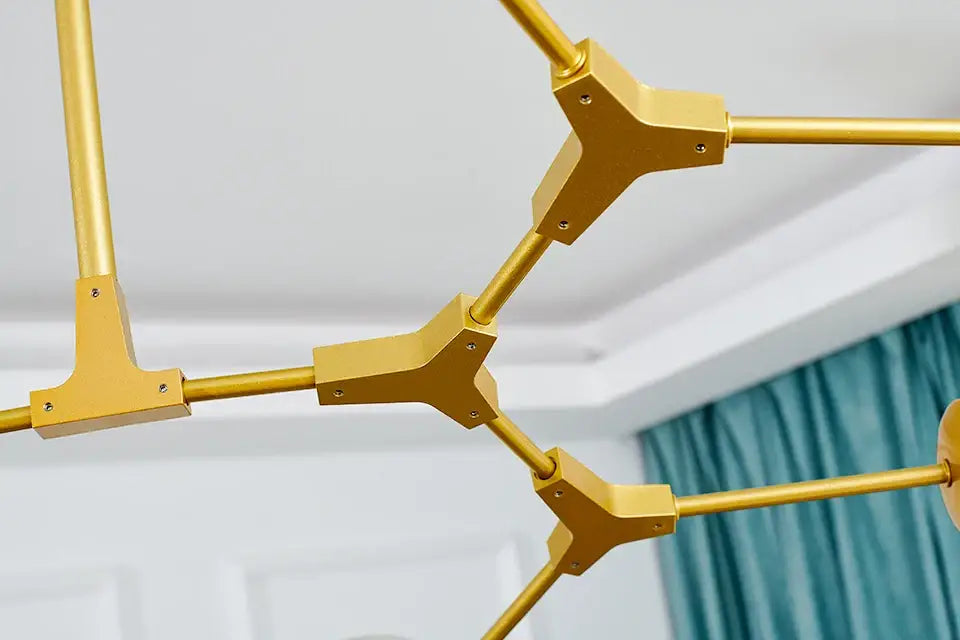 Stylish nordic amber glass chandelier for living room and dining