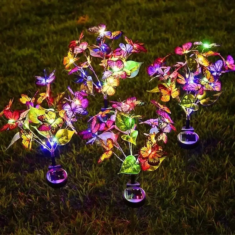 Pink & yellow sunflower solar garden lights garden decor