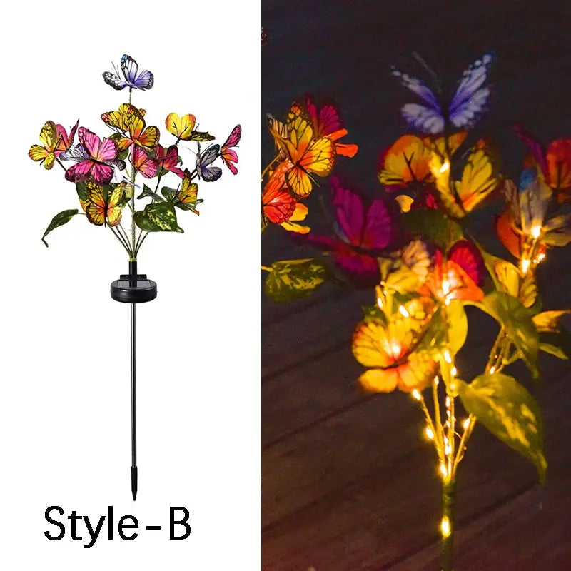Pink & yellow sunflower solar garden lights garden decor