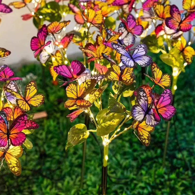 Pink & yellow sunflower solar garden lights garden decor