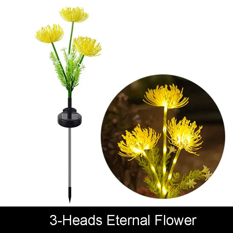 Pink & yellow sunflower solar garden lights garden decor