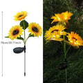 Set of 5 yellow sunflower solar garden lights for lawn decor