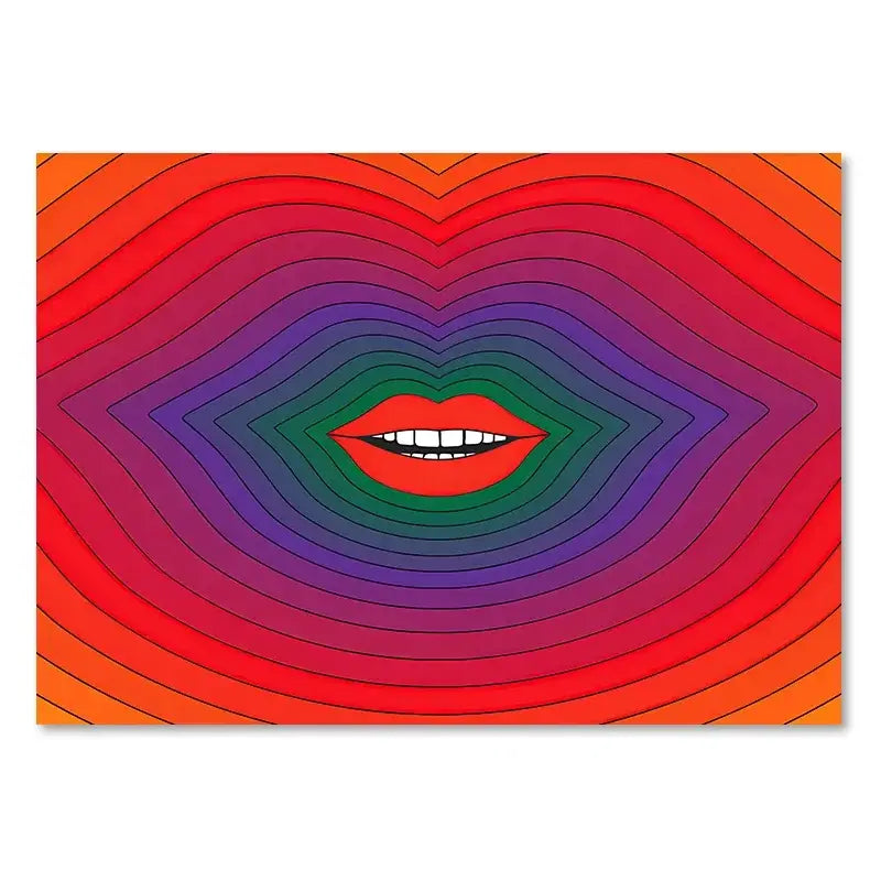 Retro sunset stripes art prints living room wall decor