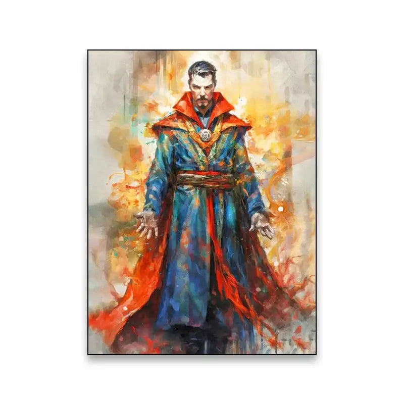 Watercolor marvel superhero canvas wall art bedroom decor