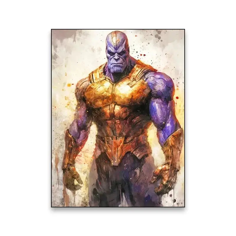 Watercolor marvel superhero canvas wall art bedroom decor