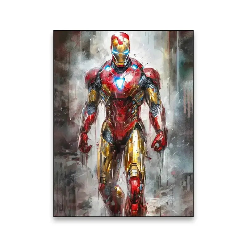 Watercolor marvel superhero canvas wall art bedroom decor