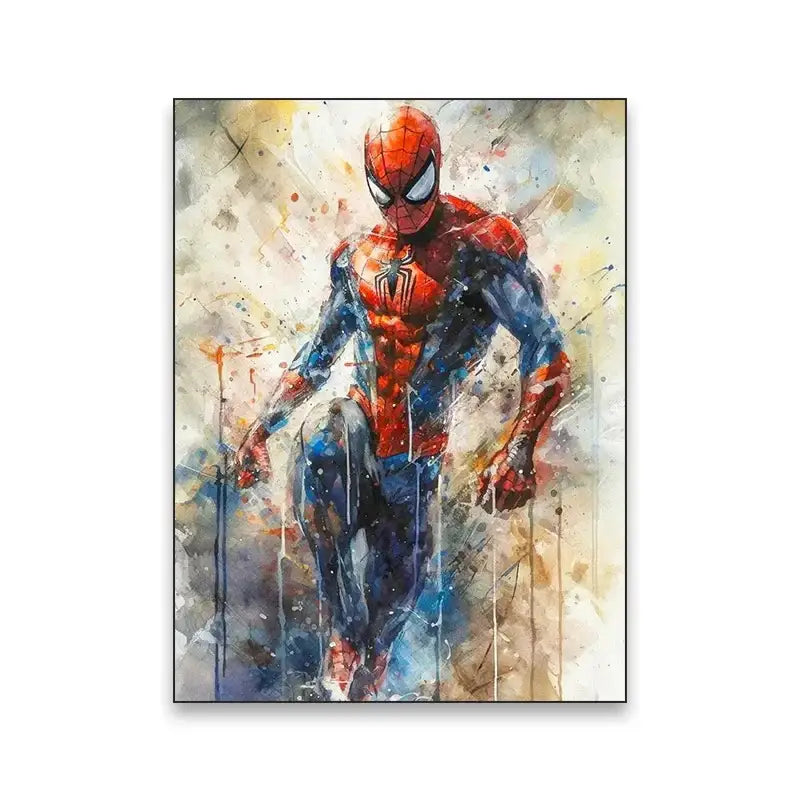 Watercolor marvel superhero canvas wall art bedroom decor