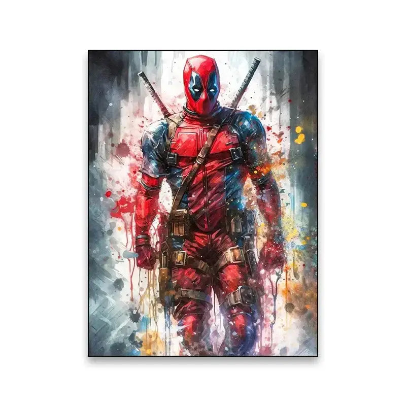 Watercolor marvel superhero canvas wall art bedroom decor