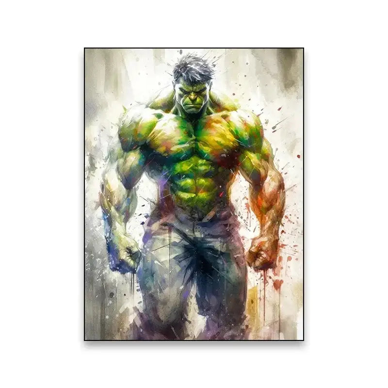 Watercolor marvel superhero canvas wall art bedroom decor