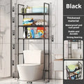 Modern black metal 3 tier toilet storage rack bathroom organizer
