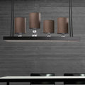 Modern black and brown island light fixture dining room pendant