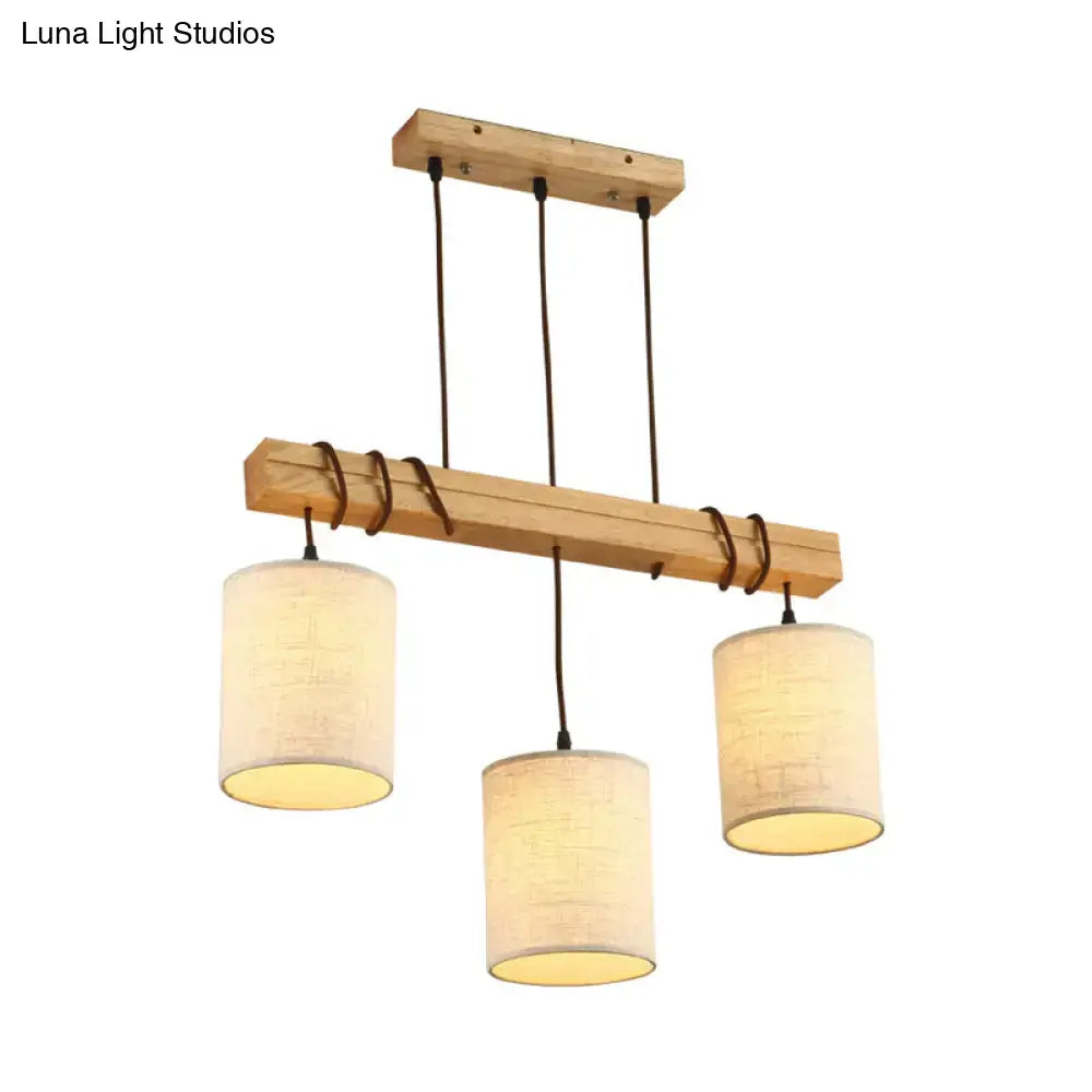 Decorbites traditional fabric wood pendant light dining room fixture