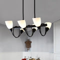 Traditional black milky glass pendant light fixture dining room