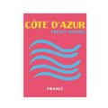 Retro pink côte d’azur french riviera art print bedroom poster