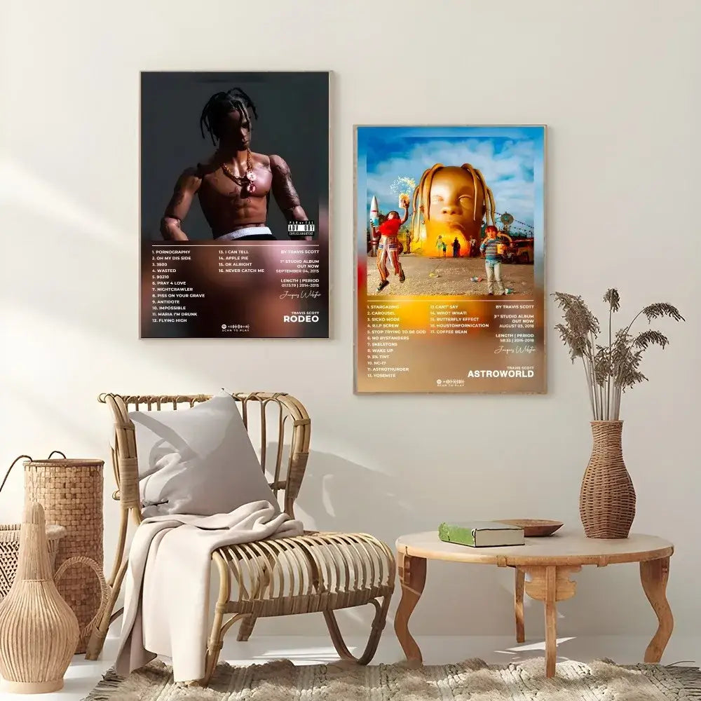 Travis scott framed album poster bedroom waterproof wall art
