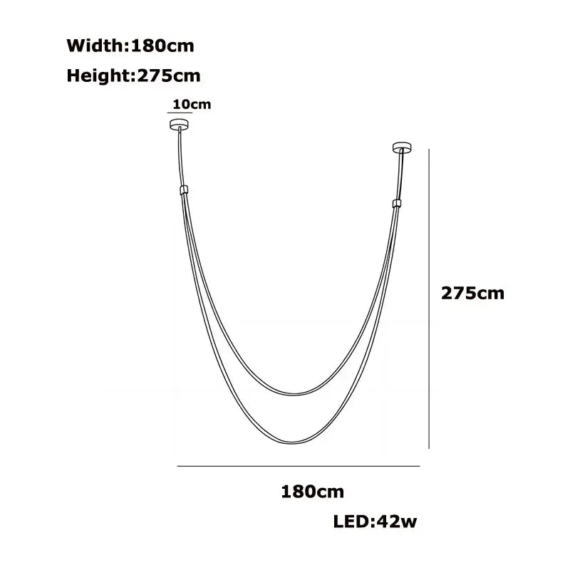 Modern minimalist leather belt led chandelier dining room pendant light
