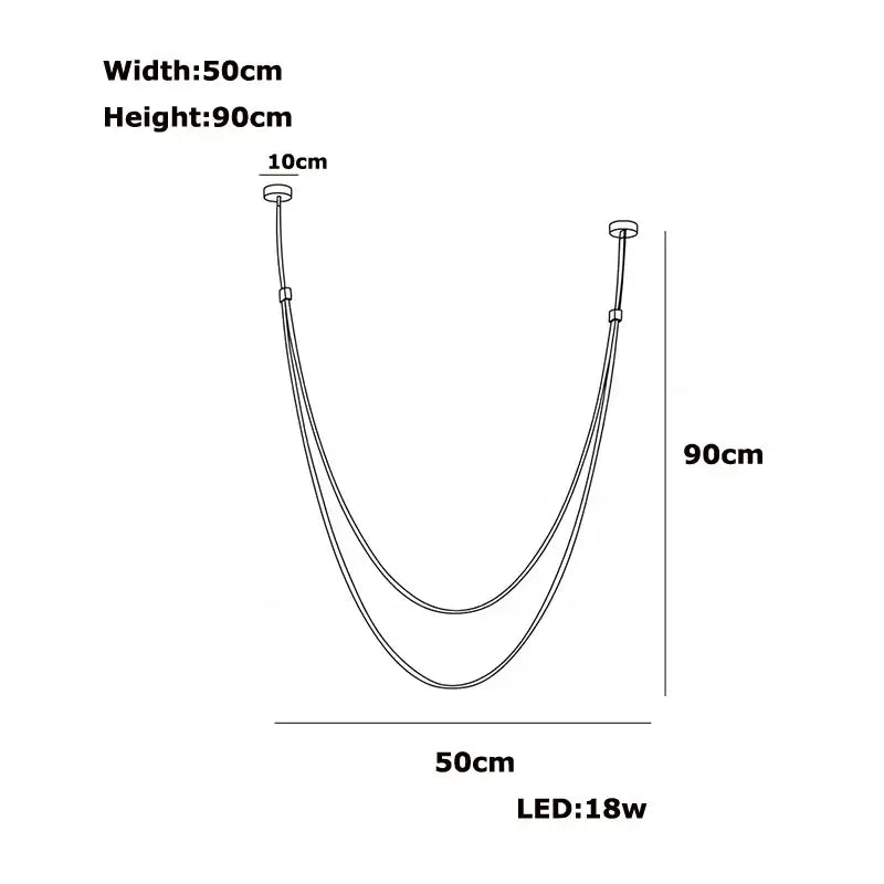 Minimalist silver flexible leather belt wall lamp bedroom light