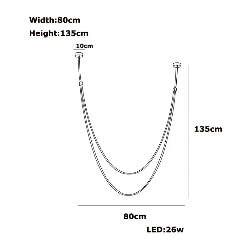 Minimalist silver flexible leather belt wall lamp bedroom light