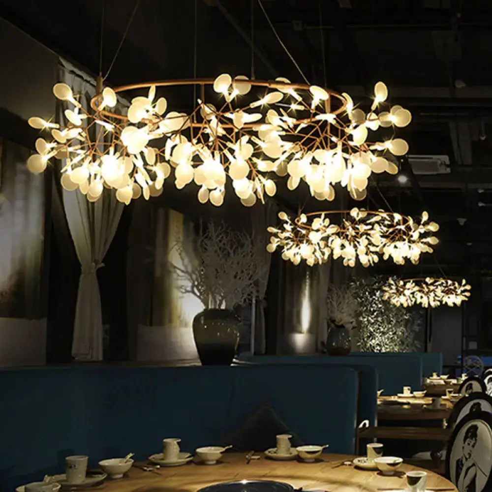 Modern brass firefly ceiling light dining room branch pendant