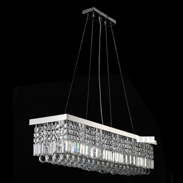 Modern rectangular crystal chandelier for dining room