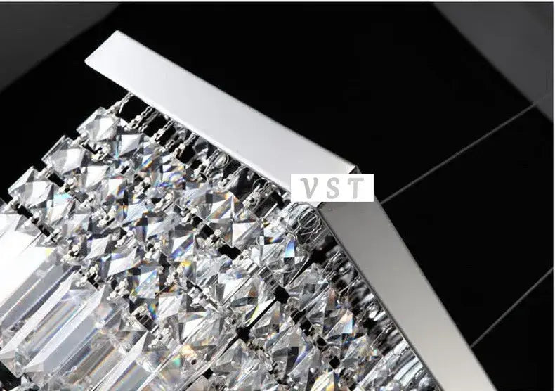Modern rectangular crystal chandelier for dining room