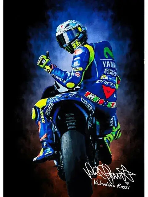 Watercolor motorcycle racing canvas wall art bedroom poster set