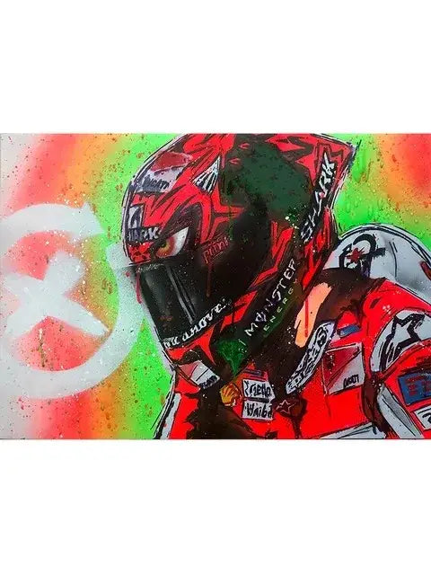 Watercolor motorcycle racing canvas wall art bedroom poster set