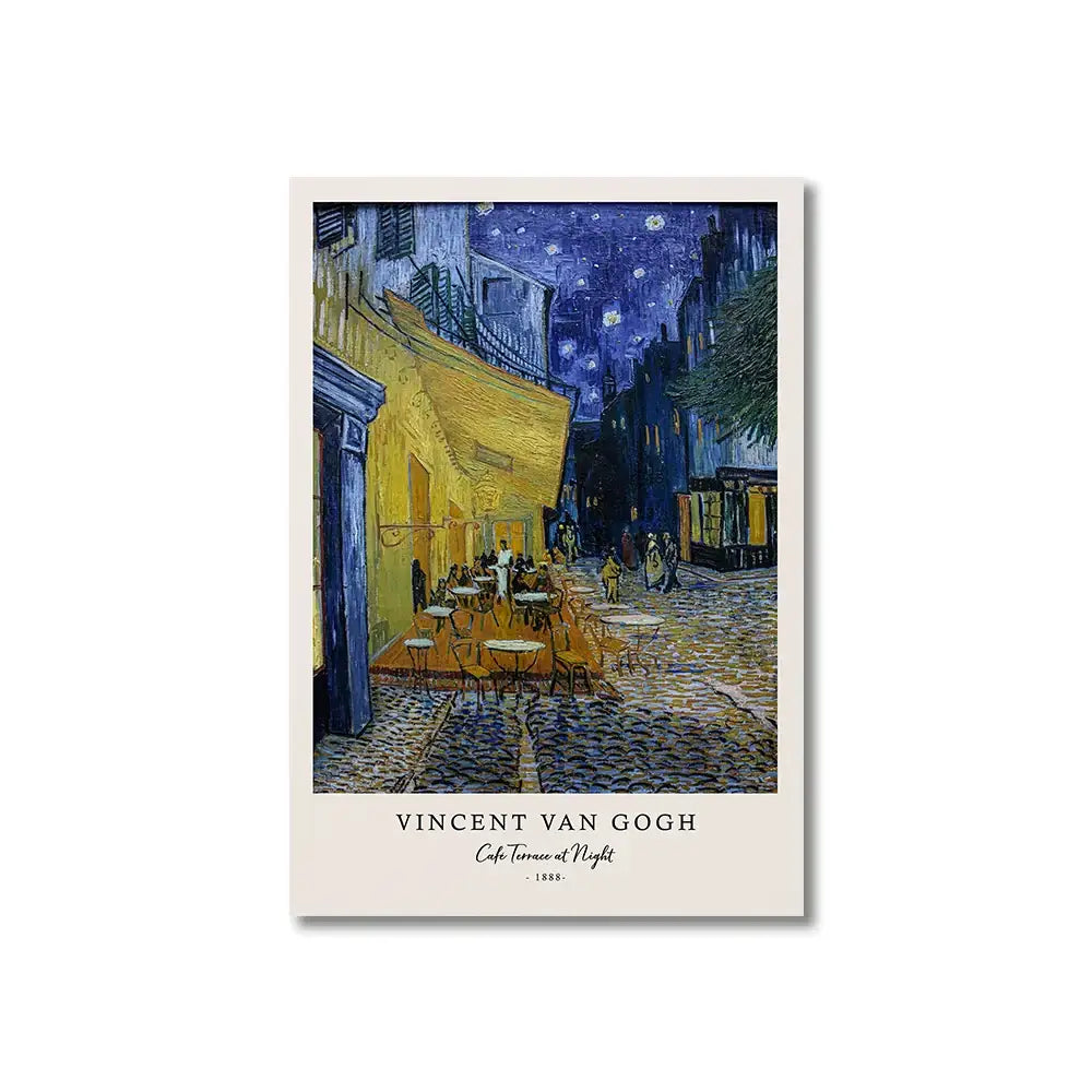 Vincent van gogh starry night framed canvas set living room wall art