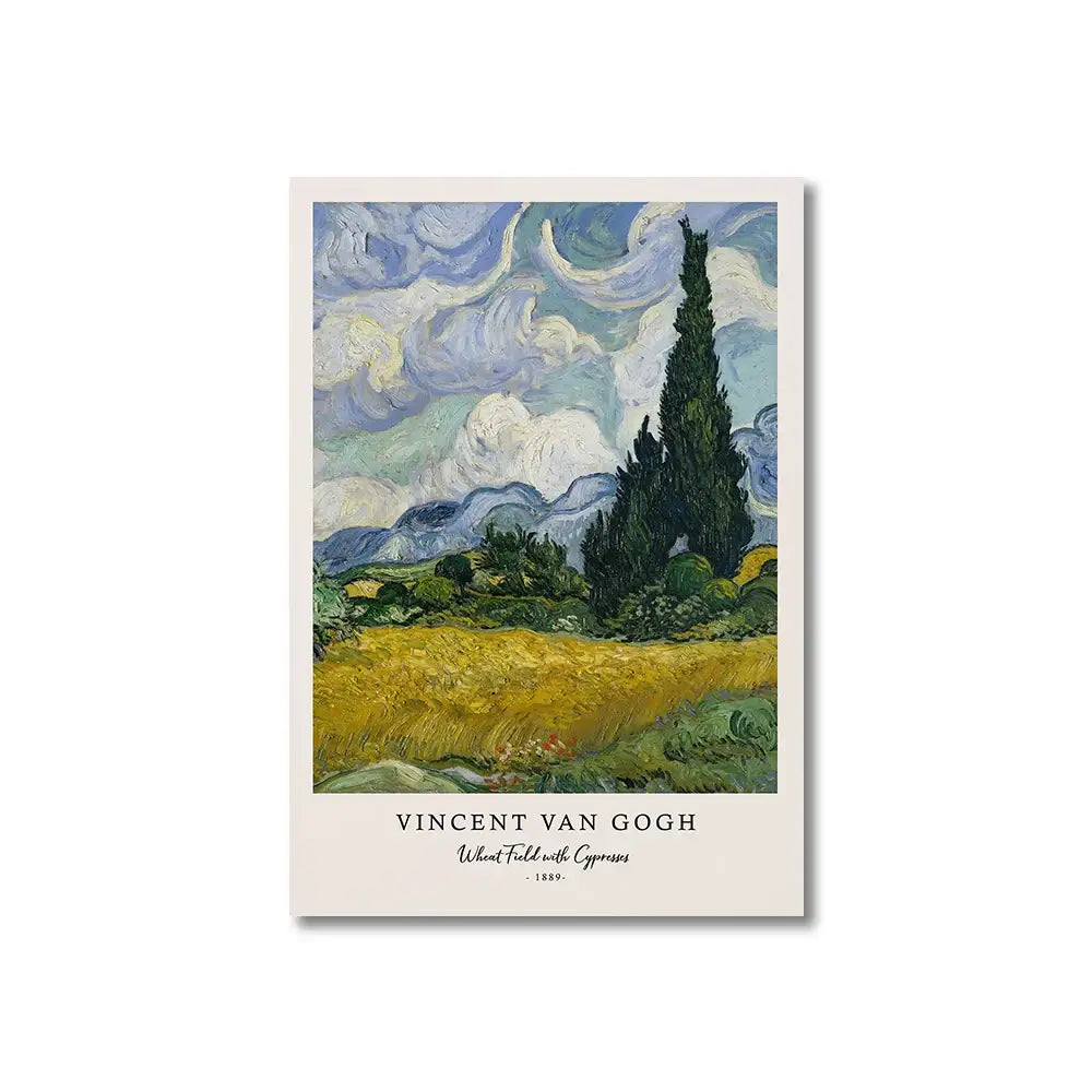 Vincent van gogh starry night framed canvas set living room wall art
