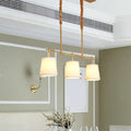 Retro style bucket brass pendant light dining room fabric shades