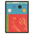 Vintage blue & red abstract canvas print living room wall art