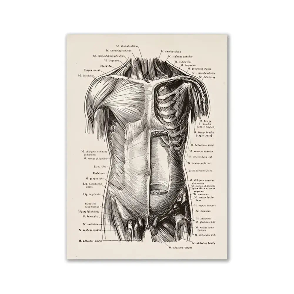 Vintage human anatomy ear canvas print medical bedroom wall art