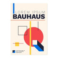 Bauhaus geometric white modernism canvas art – living room poster