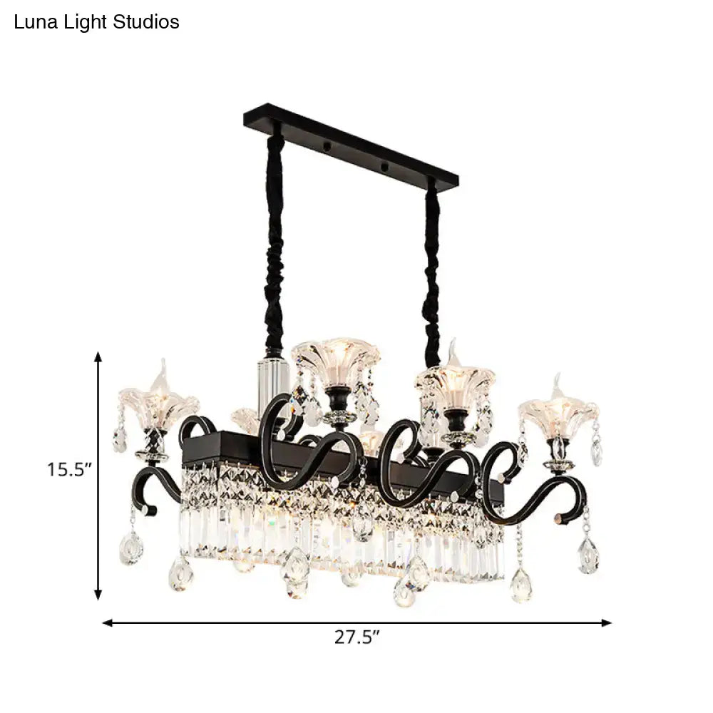 Vintage black crystal chandelier – dining room ornate pendant light
