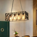 Industrial vintage black iron island pendant light dining room ceiling