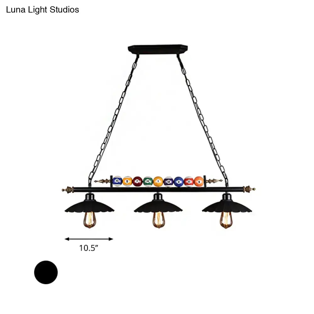 Vintage black billiard ball pool table light game room fixture
