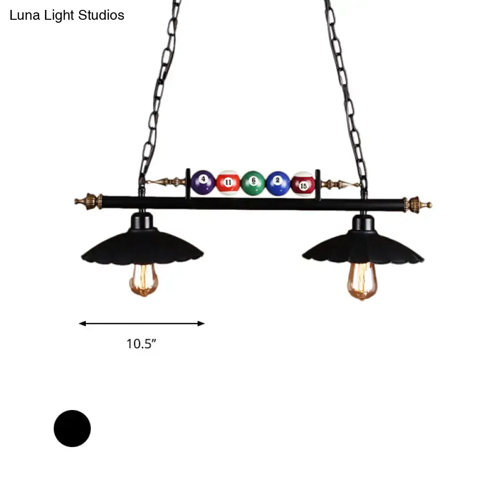 Vintage black billiard ball pool table light game room fixture