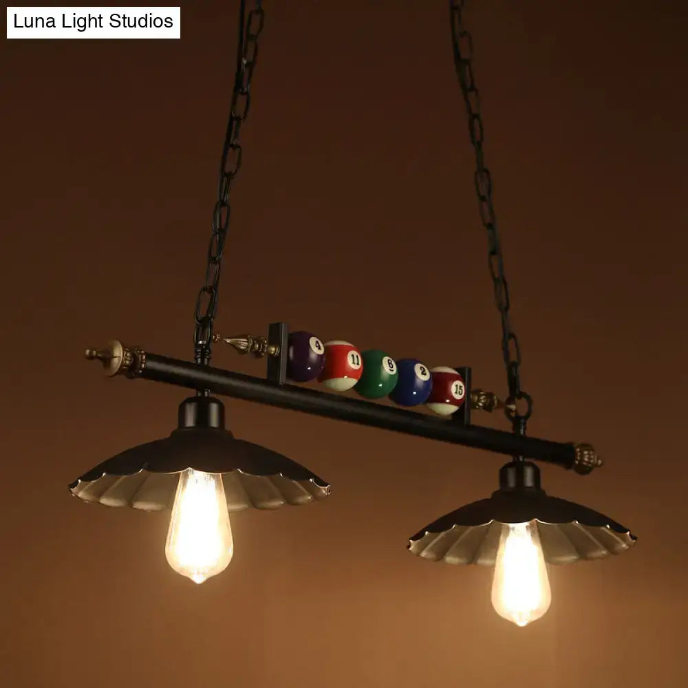 Vintage black billiard ball pool table light game room fixture