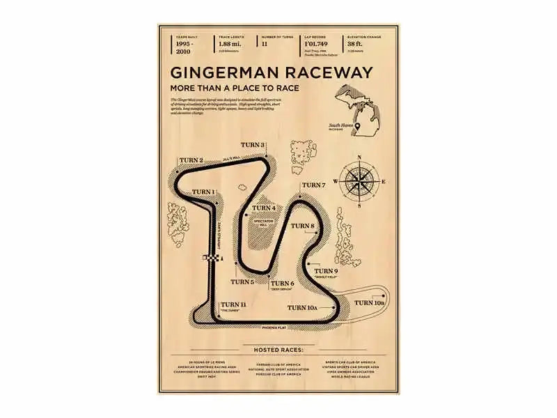 Vintage sepia mazda raceway laguna seca monaco grand prix office poster