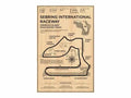 Vintage sepia sebring formula racer poster living room wall art