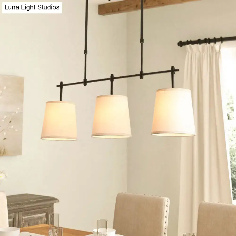 Modern black and off-white vintage fabric pendant light dining room