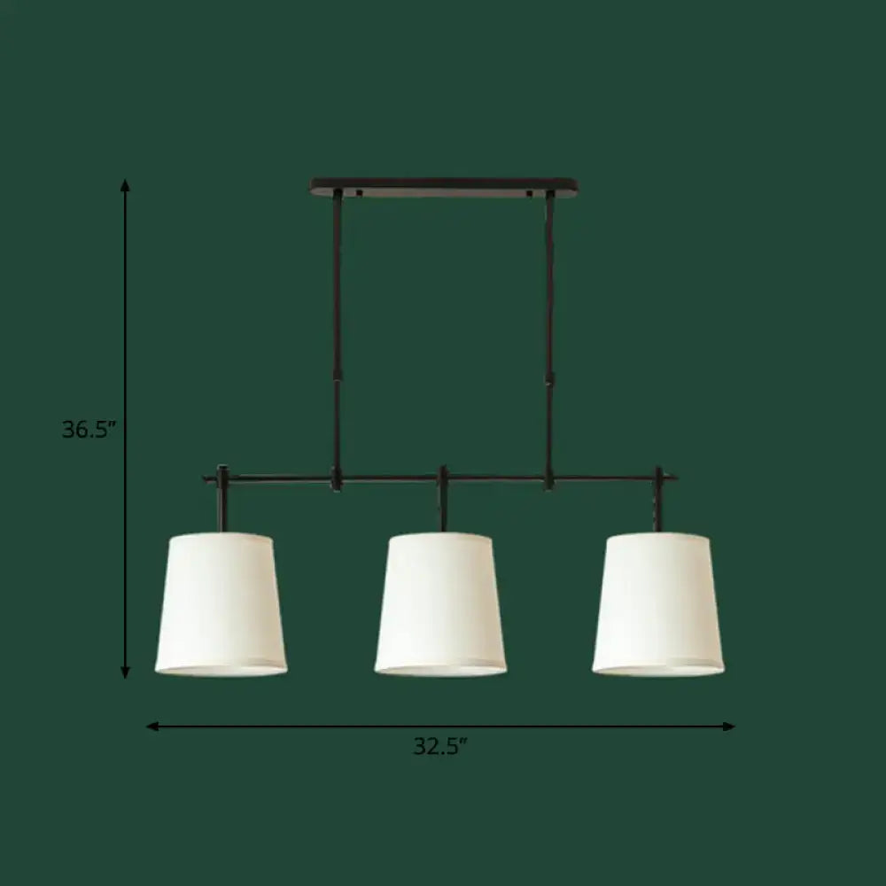 Modern black and off-white vintage fabric pendant light dining room
