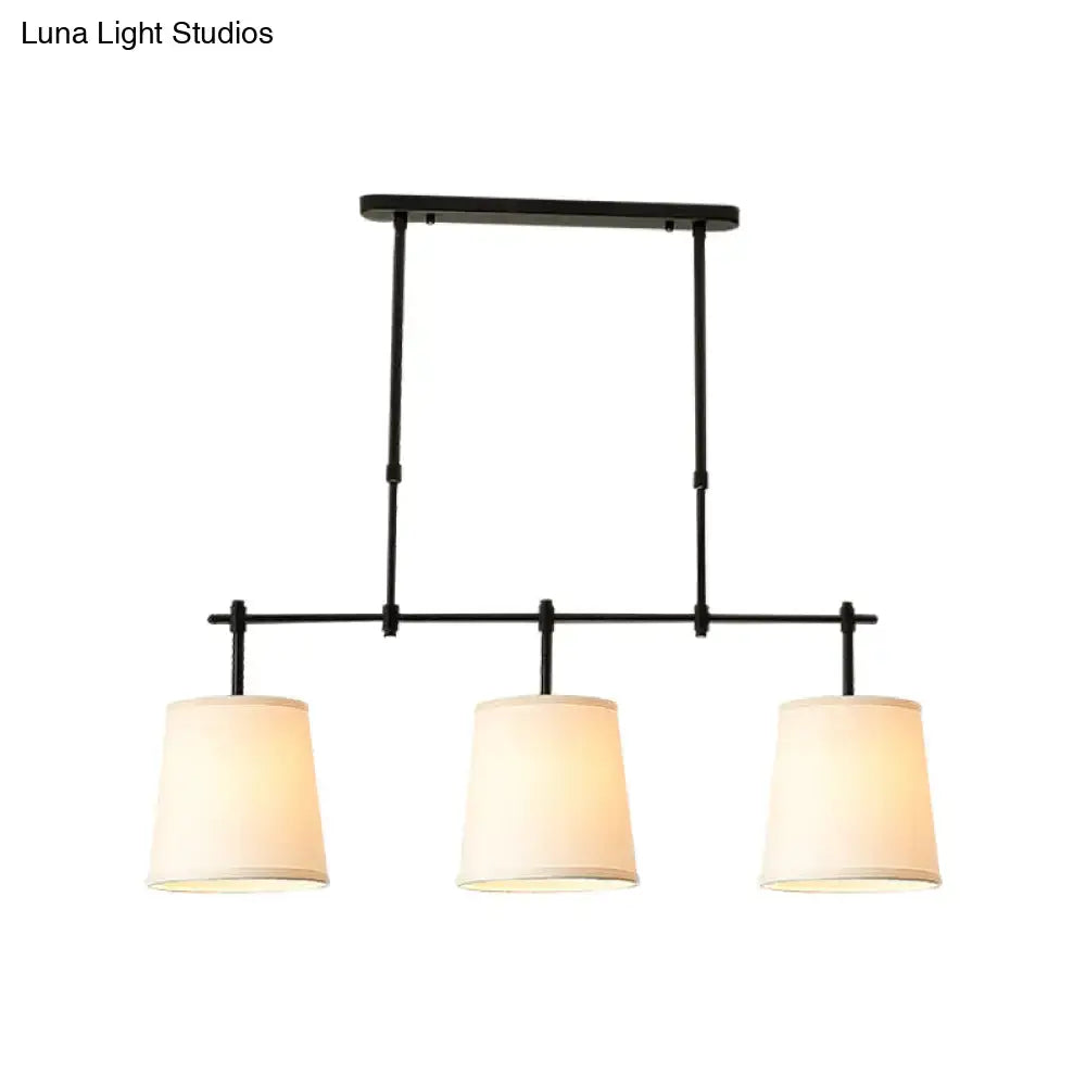 Modern black and off-white vintage fabric pendant light dining room