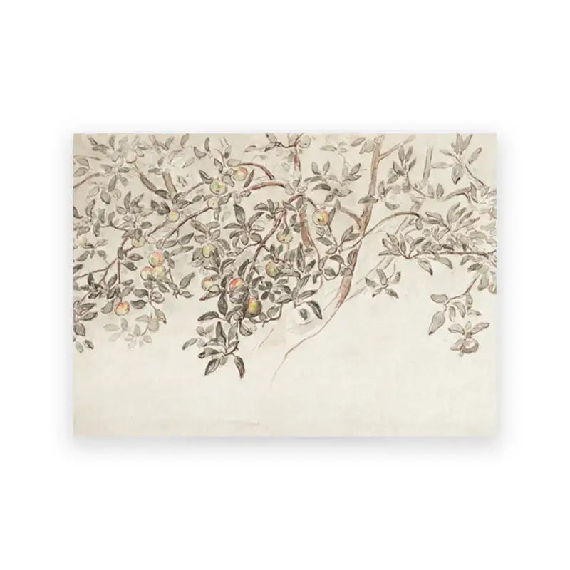 Vintage farmhouse landscape white floral wall art living room canvas