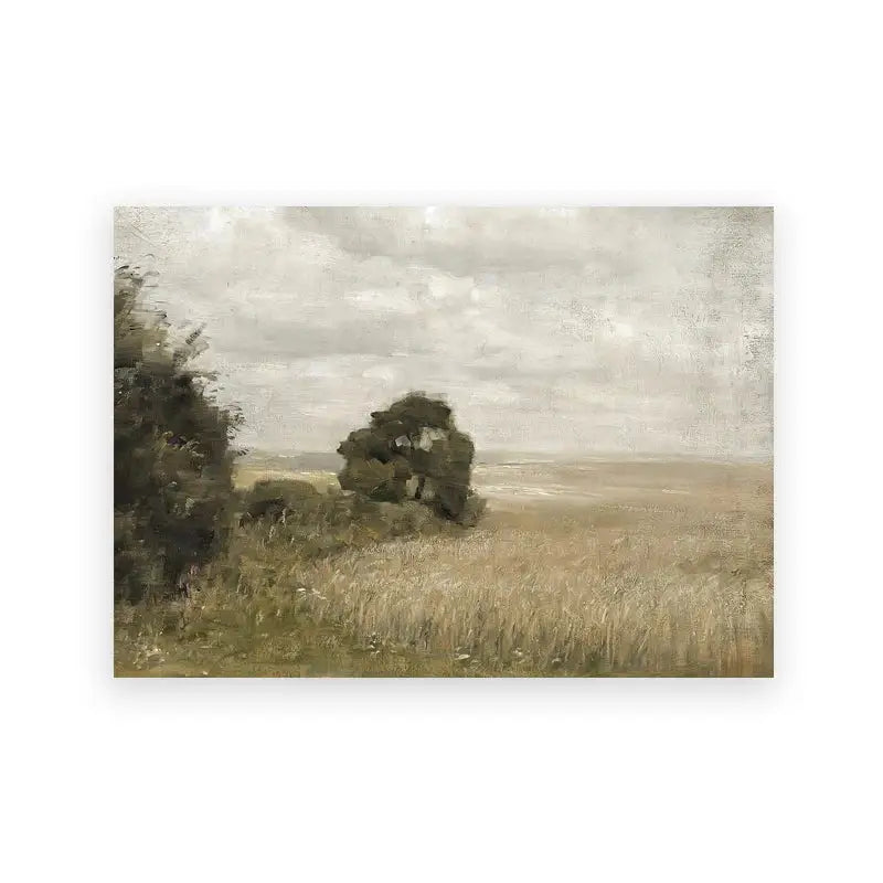 Vintage farmhouse landscape canvas wall art bedroom ink sketch branch