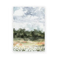 Vintage pink and white floral landscape wall art – living room canvas
